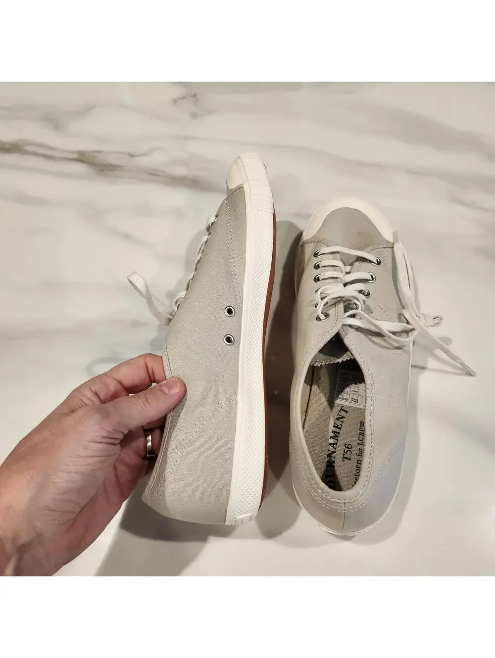 J.Crew x Tretorn Tournament T56 Sneakers Men's Size 12 beige NWOB